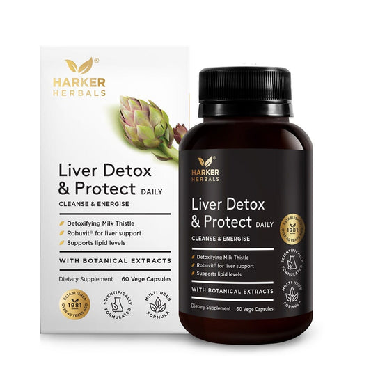Harker Herbals Liver Detox & Protect – herbal liver support capsules with Milk Thistle, Robuvit®, and Globe Artichoke - 60 Capsules