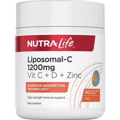 Liposomal-C 1200mg Vit C + D + Zinc