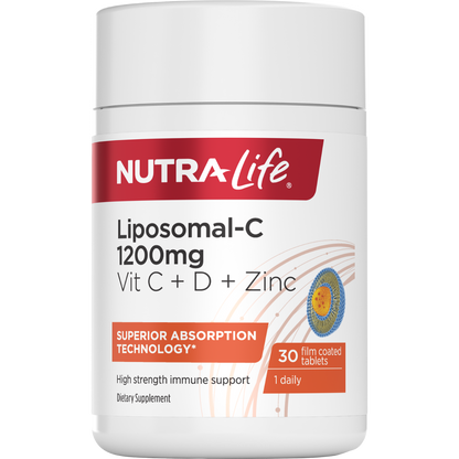 Image of Nutra Life Liposomal-C 1200mg Vit C + D + Zinc