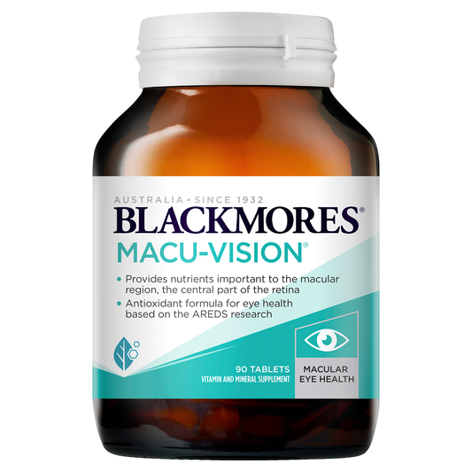 Image of Blackmores Macu Vision - Product Bottle and Tablets