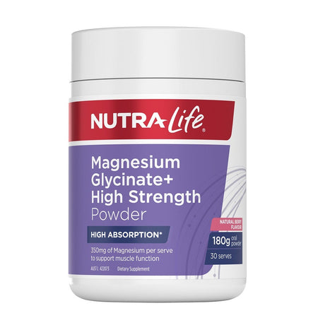 Magnesium Glycinate+ High Strength Powder - Berry - Health 2000