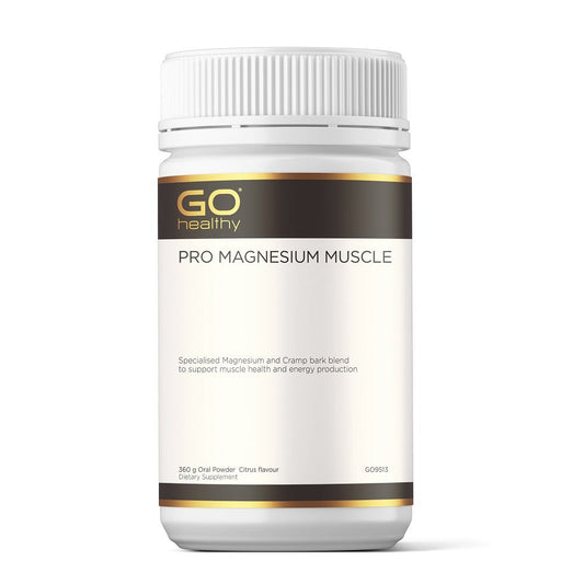 Image of GO Hleahty PRO Magnesium Muscle Powder in a plastic tub