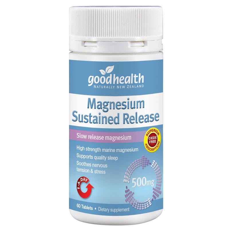 Good Health Magnesium Sustained Release 500 mg 60 Tablets – slow‑release marine magnesium with B6 & D3