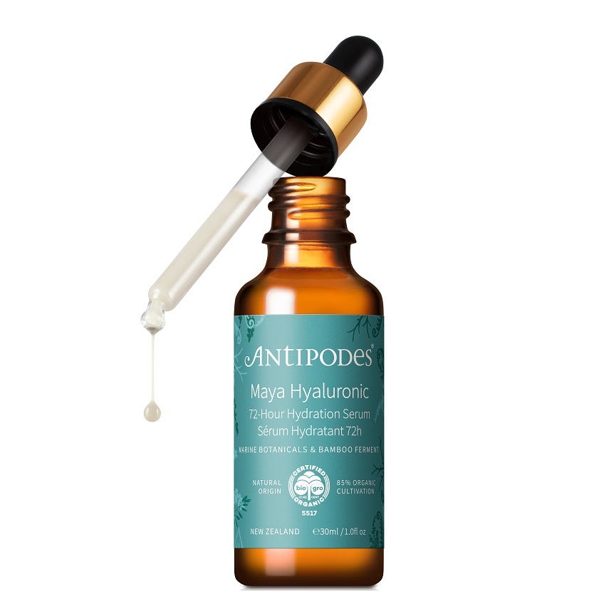 Antipodes Maya Hyaluronic Hydration Serum Bottle and Dropper
