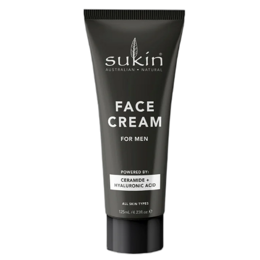 Sukin Men's Face Cream 125ml – Natural daily moisturiser for men with Baobab, Aloe Vera, and Sesame Oil for soft, healthy skin