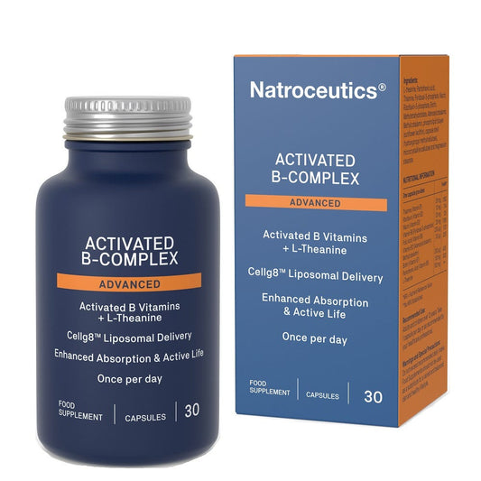 Image of Natroceeutics Activated B-Complex Box, Bottle and capsules 