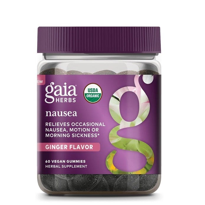 Image of Gaia Herbs Nausea Gummies. 