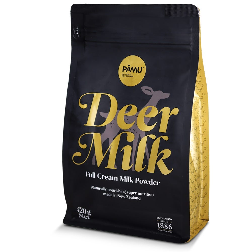 Pāmu Deer Milk – full cream deer milk powder pouch rich in protein, calcium, and essential nutrients 420g