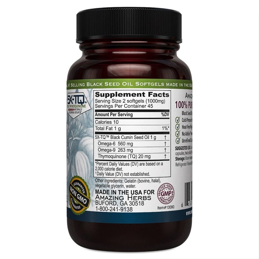 Black Seed Oil 500mg - Health 2000