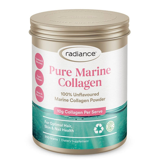 Radiance Pure Marine Collagen Powder – hydrolysed marine collagen for skin, hair, and joint support - 200g Powder