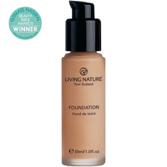 Living Nature Foundation - Pure Sand bottle with box – natural foundation for medium skin tones - 30ml Bottle