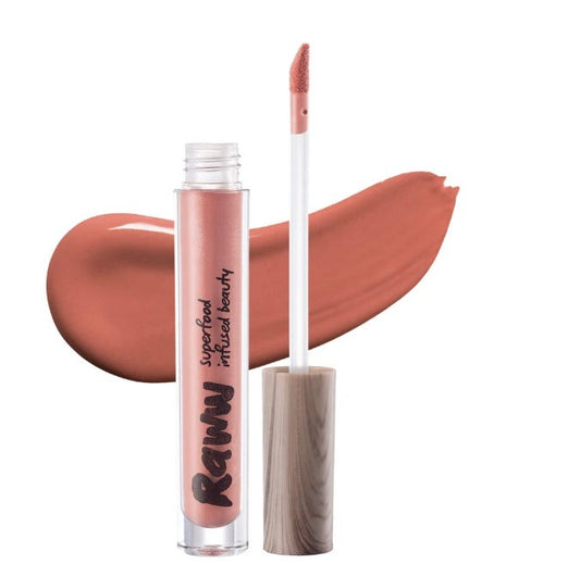 Raww Coconut Splash Lip Gloss – Barefoot with Coconut Oil and soft nude shine - 3.1ml