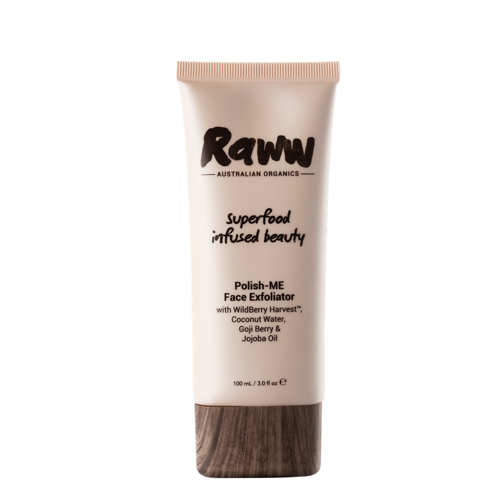 Raww Polish-ME Face Exfoliator tube – natural exfoliant for glowing, smooth skin - 100ml