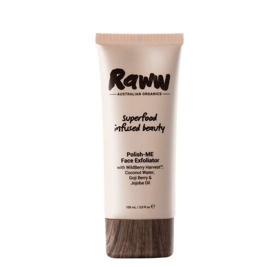 Raww Polish-ME Face Exfoliator tube – natural exfoliant for glowing, smooth skin - 100ml