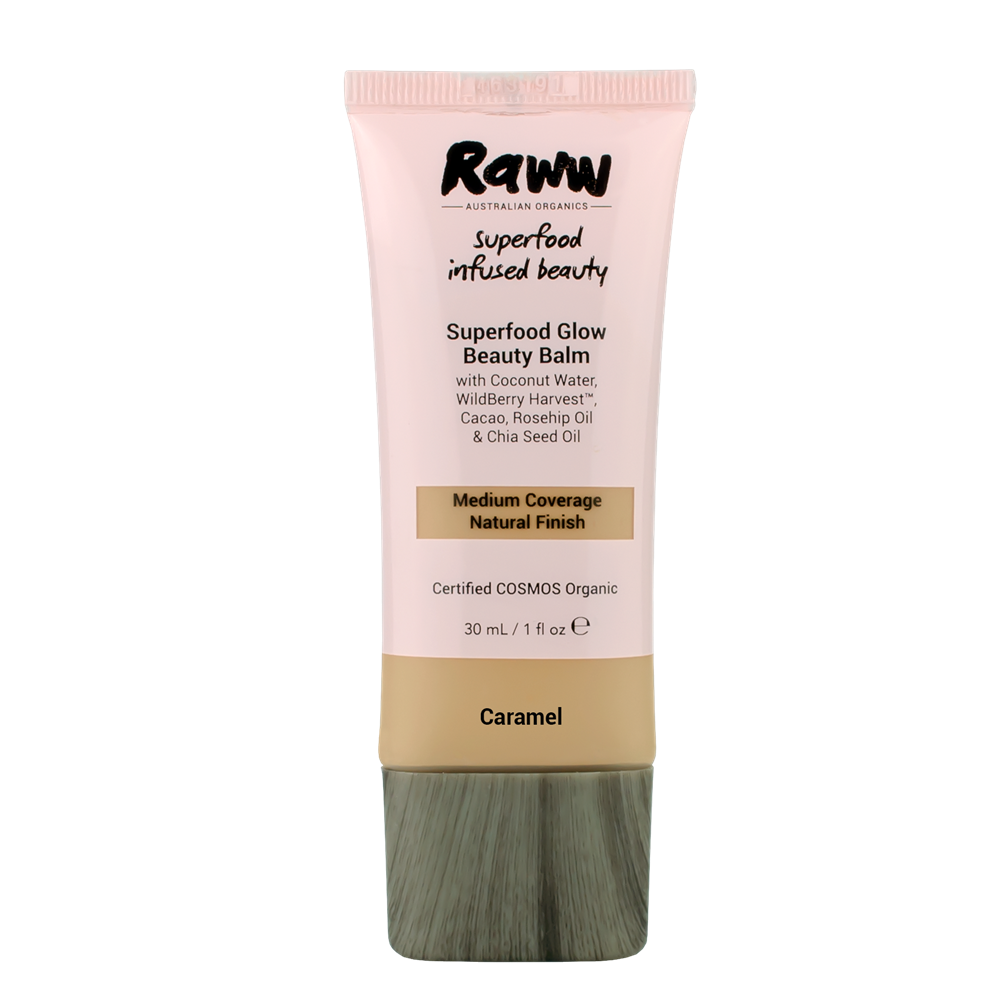 Raww Superfood Glow Beauty Balm Vanilla – natural BB cream with superfoods for radiant skin 30ml