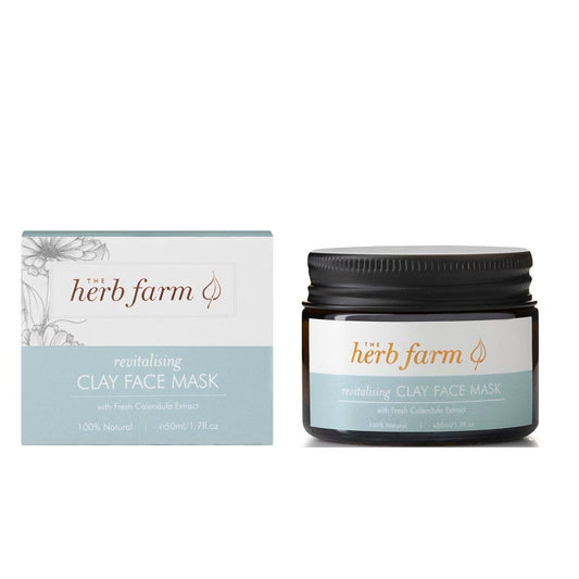 The Herb Farm Revitalising Clay Face Mask - Product Jar and Box