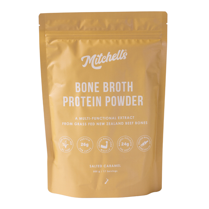 Image of Mitchells Nutrition Bone Broth Protein Powder Salted caramel 500g