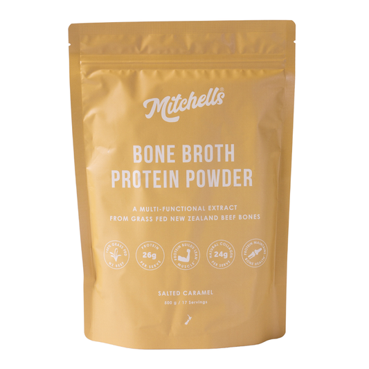 Image of Mitchells Nutrition Bone Broth Protein Powder Salted caramel 500g