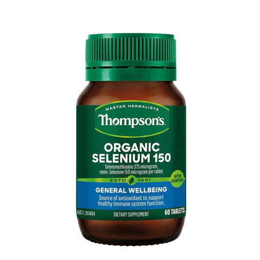 Thompson's Organic Selenium 150 bottle – antioxidant and immune health support - 60 Tablets