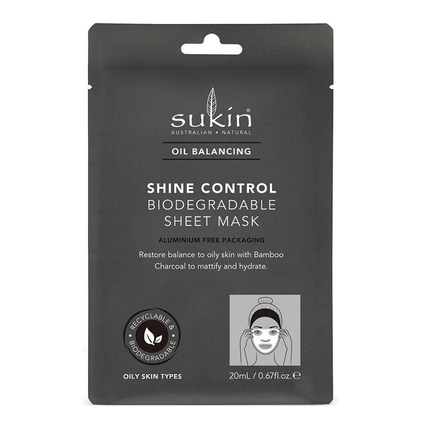 Sukin Shine Control Sheet Mask - Oil Balancing - Product Packaging 