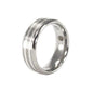 Silver Striped Band Ti - Ring Size 11