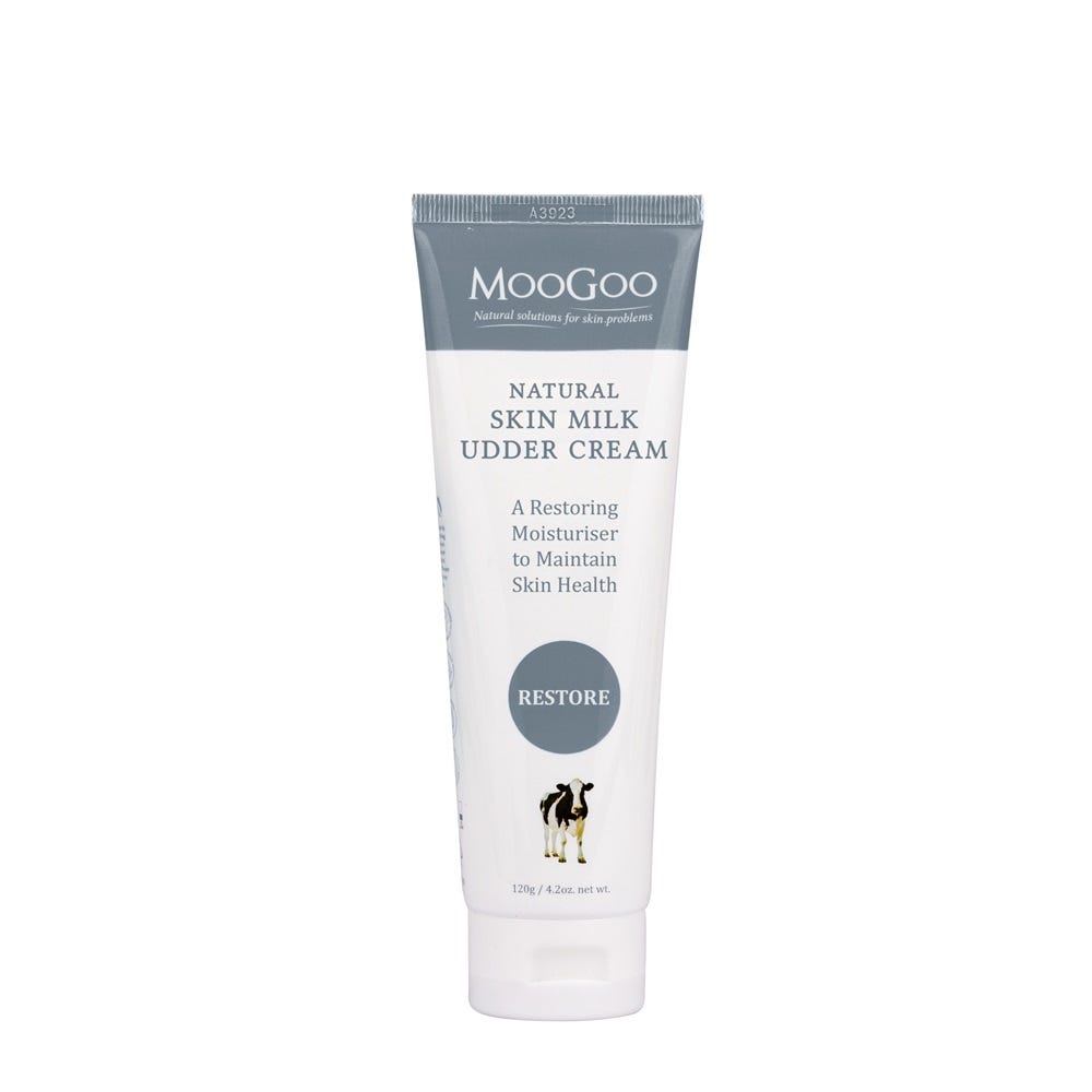 MooGoo Skin Milk Udder Cream to restore and maintain skin health. 
