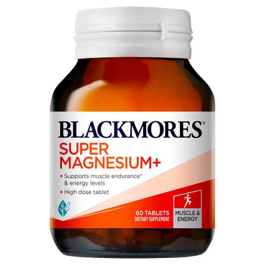 Blackmores Super Magnesium + - Product Bottle and Capsules