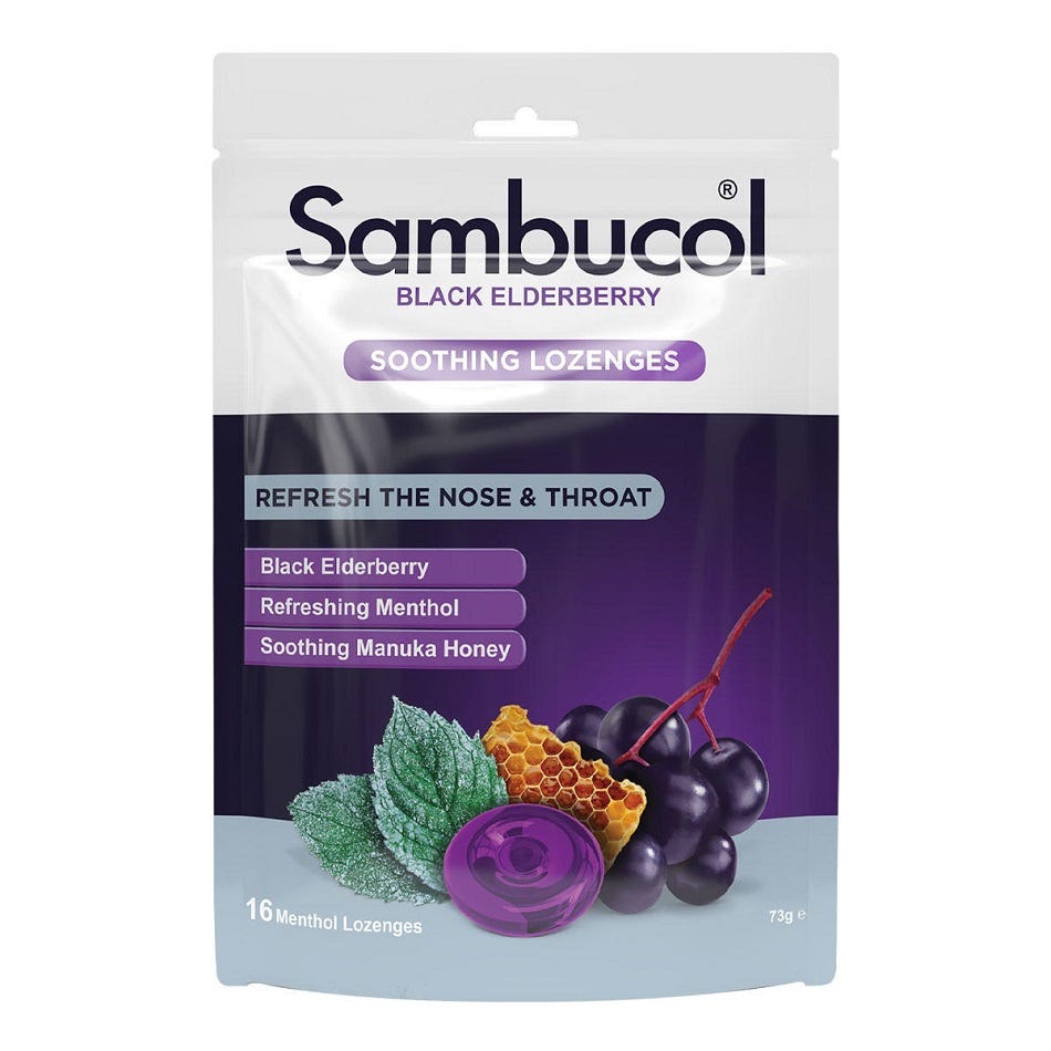 Black Elderberry Soothing Lozenges with Menthol - Health 2000