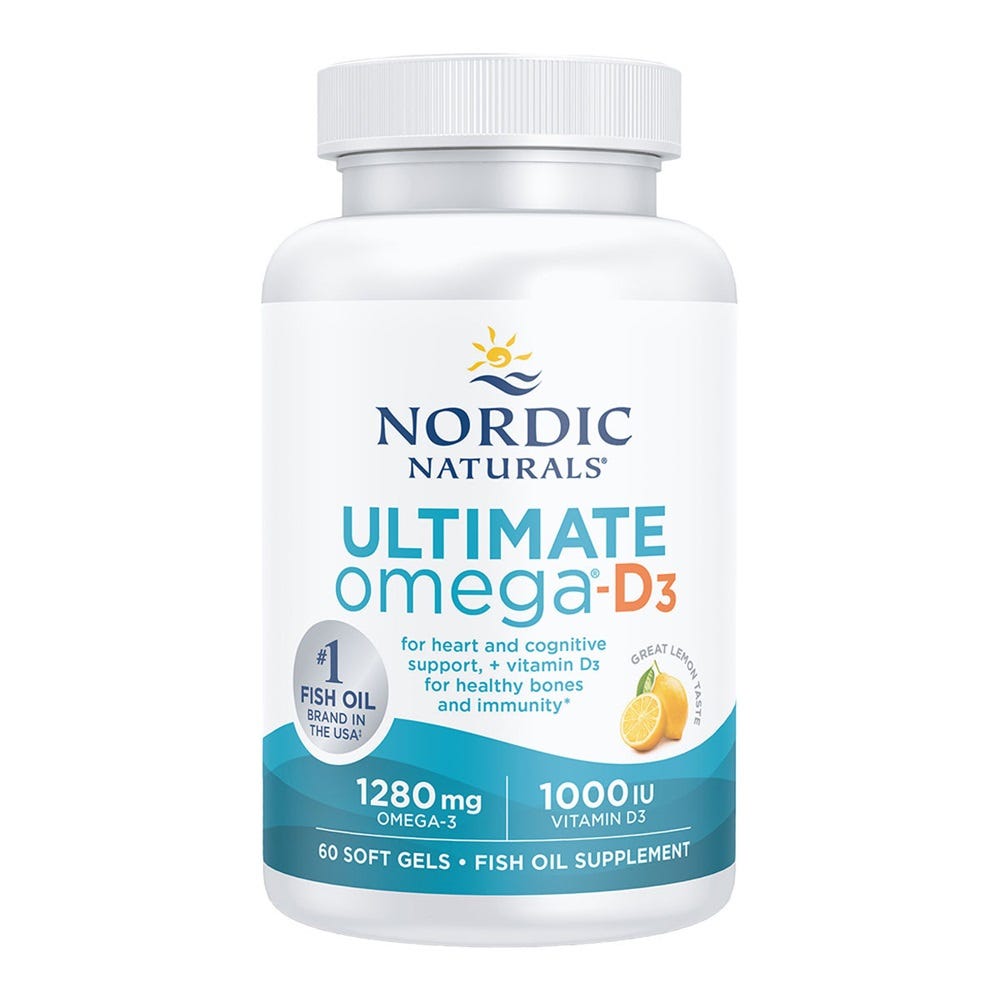 Nordic Naturals Ultimate Omega‑D3 softgels – high‑strength omega‑3 and vitamin D3 supplement