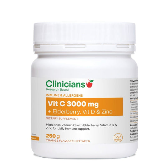 Image of Clinicians Vit C 3000mg + Elderberry, Vit D & Zinc