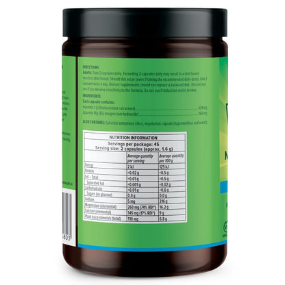 Vital Marine Magnesium Supplement Bottle - Plant-Based Bone Health Support - Back