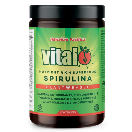 Vital Nutrient Rich Spirulina Supplement Tablets - Plant-Based Superfood - Front