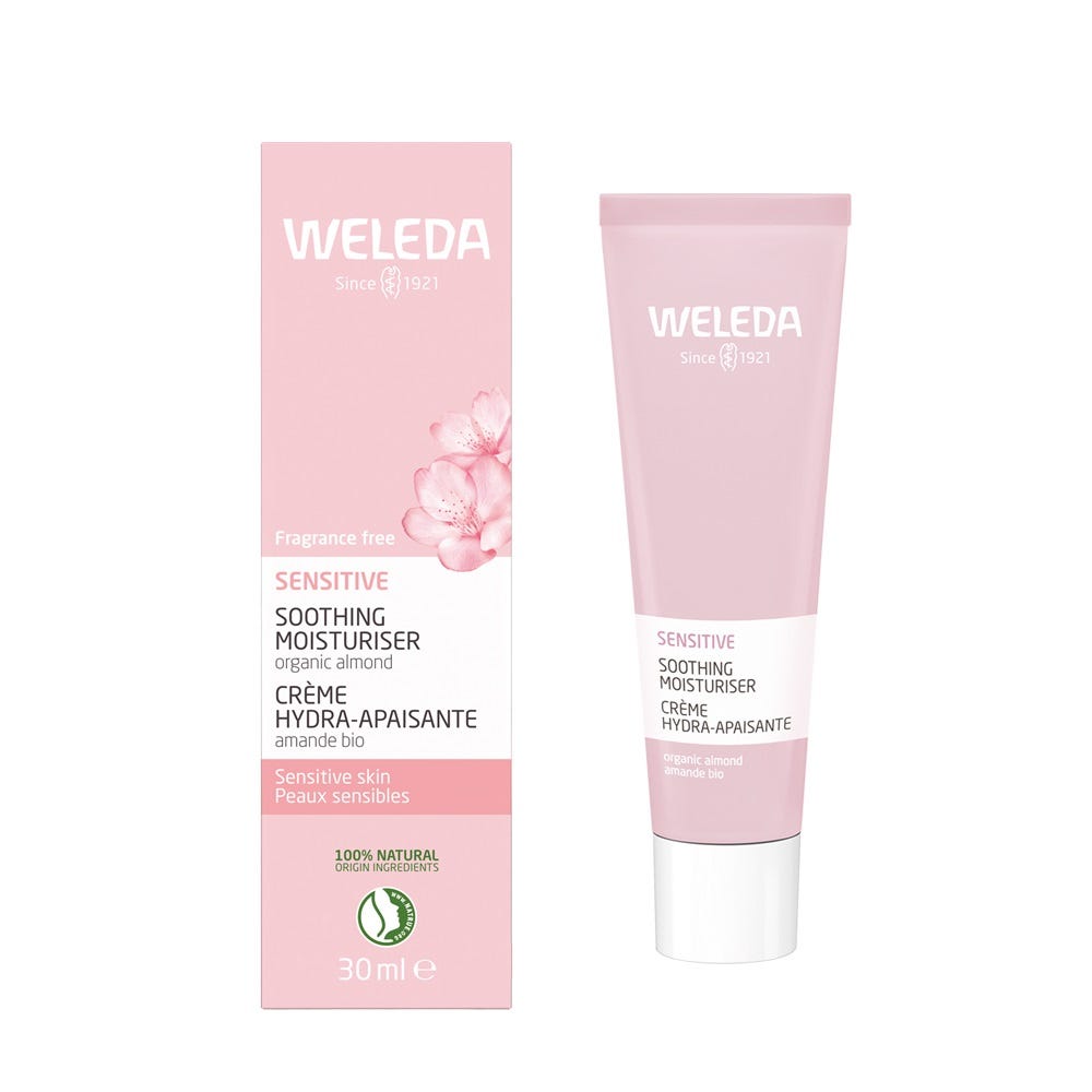 Weleda Sensitive Soothing Moisturiser – Almond 30ml tube for sensitive skin