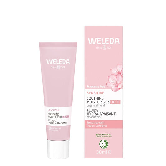 Weleda Sensitive Soothing Moisturiser (Light) Almond – 30ml tube for sensitive skin