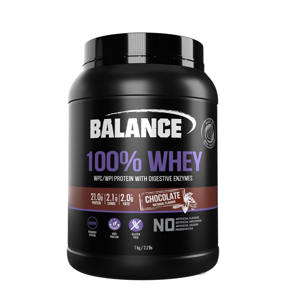 Balance 100% Whey Protein Chocolate – high-quality whey protein powder for muscle recovery

