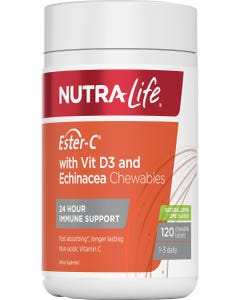 Ester C with Vit D3+Echinacea Chewables - Health 2000