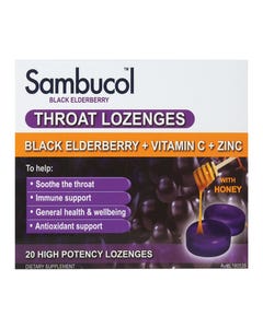 Black Elderberry Throat + Immune Soothing Lozenges - Health 2000