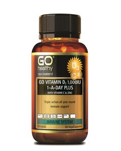 GO Vitamin D3 1,000IU Plus with Vitamin C & Zinc - Health 2000