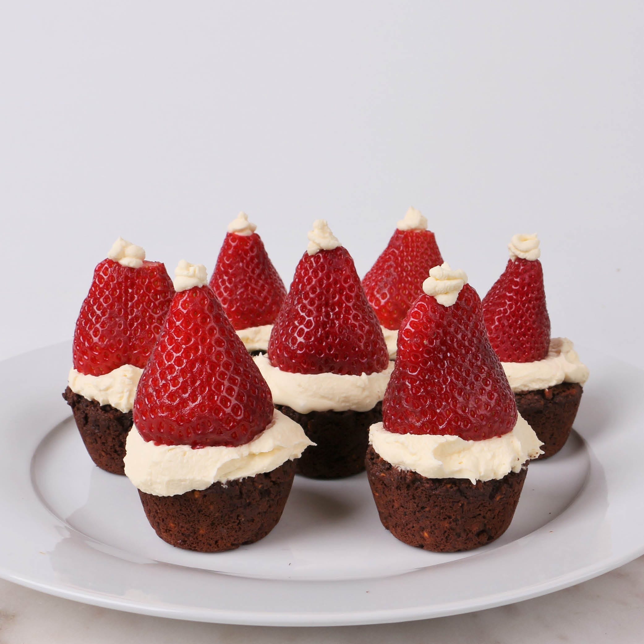 Santa hat protein muffins